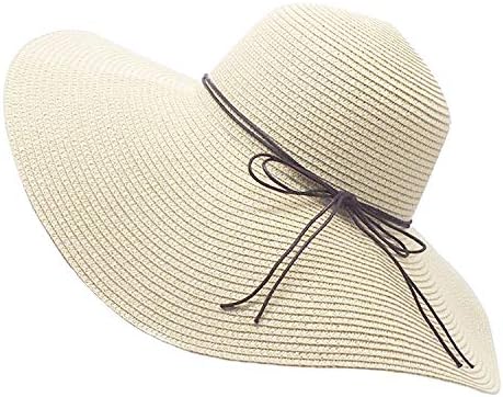 נשים תקליטונים קש כובע רחב שוליים מתקפל חוף כובע שמש כובע לנשים עד 50+
