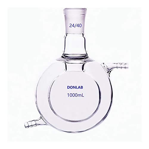 DONLAB CFI-1000 זכוכית 1000 מל/1L בקבוק מעיל בשכבה כפולה בקבוק תגובה עגול עם מפרק זכוכית קרקע 24/40