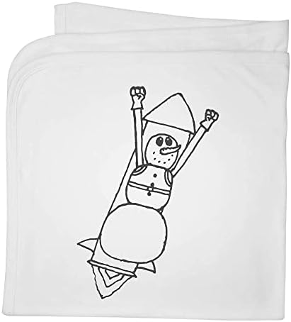 Azeeda 'Rocket Snowman' שמיכה/צעיף כותנה כותנה