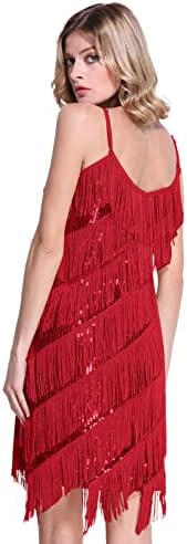 שמלת פלאפר לנשים מפוארת משנות העשרים של המאה העשרים נצנצים מתנודדים שמלת קוקטייל למסיבה לטינית