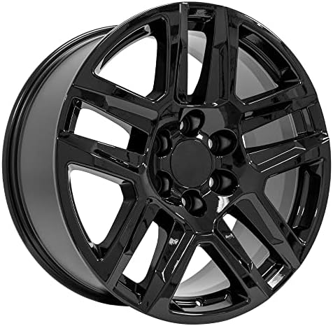 OE Wheels LLC 20 אינץ 'חישוקים מתאימים לשברולט סילברדו 1500 שחור 20x9 חישוקים הולנדר 5913 צמיגי ברזל