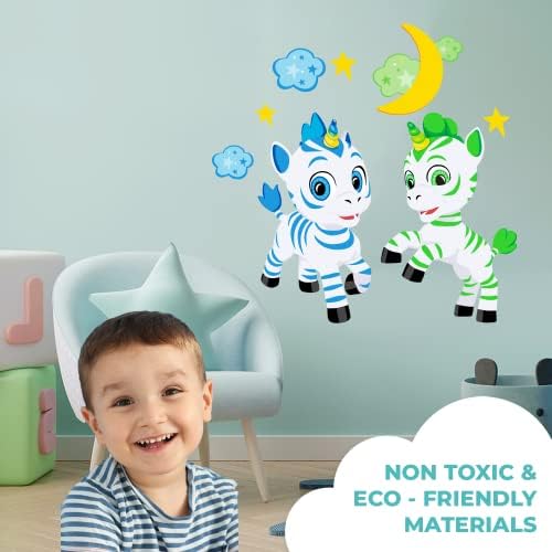 מדבקות קיר Zoonicorn - EGD X Zoonicorn Series - אוסף ראשוני - תינוקת או ילד - מדבקות קיר משתלת לקישוטים לחדר