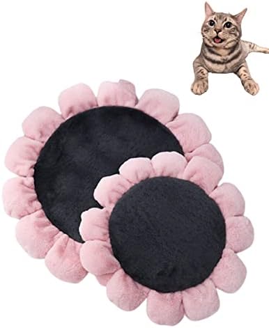 עצמי התחממות חתול מיטה-רך קטיפה פרח מחצלת חתול מחמד המלטת כלב עגול פרח כרית 2 עבור כלב חתול מחמד בית