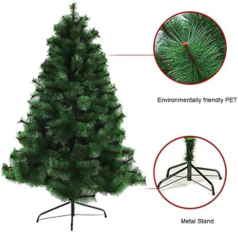 TOPYL 9.8ft עץ חג המולד מלאכותי לא קישוט לחג, עץ חג המולד צירים פרימיום עם מעמד מתכת מתקפל, PVC ידידותי