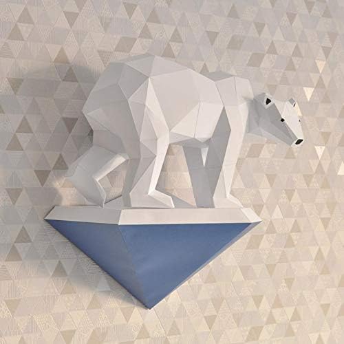 WLL-DP קוטב דוב קוטב וקרח פליין 3D בעבודת יד אוריגמי נייר נייר דגם נייר DIY צעצוע קיר גיאומטרי פסל נייר