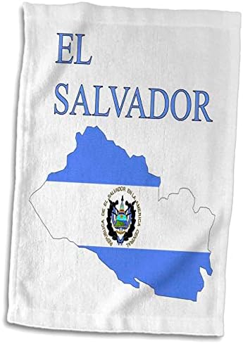 תמונת 3 של מפת אל סלבדור אקזוטית בצבע דגל עם חותם - מגבות