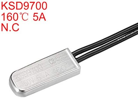 UXCELL KSD9700 תרמוסטט, 160 ℃ בדרך כלל מתג טמפרטורה מתג תרמי, N.C 5A בקר טמפרטורת מתכת 2 יחידות