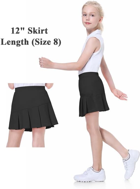 בנות חצאיות טניס אתלטיות בית ספר לגולף מעודדות עם כיסי מכנסיים קצרים חצאית אלסטית קפלים
