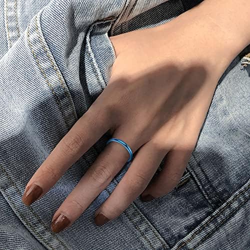 2023 חדש ביד חוזה אופנה של נשים משובחות טבעת טבעת טבעת טבעת זוגית 2 ממ טבעות גל