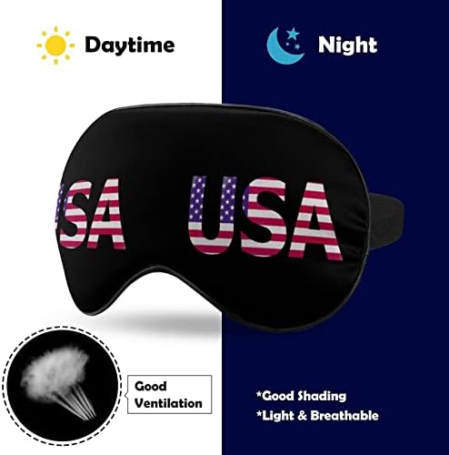 מסיכת עיניים רכה של דגל אמריקה אפקטיבית מסכת שינה נוחות כיסוי עיניים עם רצועה מתכווננת אלסטית