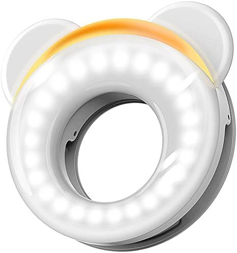 קליפ על סלפי טבעת אור, נטענת נייד אור, מראה ייחודי, ניתן לעמעום הוביל מעגל אור עם 52 הוביל עבור עבור כל טלפון
