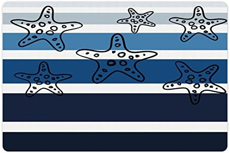 מחצלת לחיות מחמד של כוכב ים אמבסון למזון ומים, עיצוב בהשראת אומברה בצבעים דקים נועזים להקות מעגלי