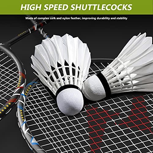 סט Nalax Badminton Set, 2 שחקנים מחבטי בדמינטון מקצועיים גרפיט מקצועי Rapipt עם 3 Shuttlecocks ו 1 תיק