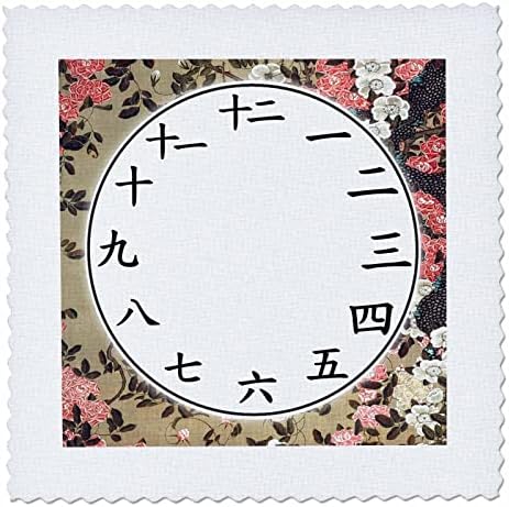 3רוז יפני שעון פנים-קאנג 'י מספרים איטו יאקוצ' ו פרחוני. - ריבועי טלאים