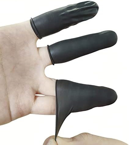 400 יחידות חד פעמי לטקס מיטות אצבע / מגן קצות אצבעות כפפות / שחור אצבע שרוולים / אצבע מגיני / אצבע תחבושות
