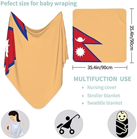דגל נפאל שמיכה לתינוק מקבלת שמיכה לעטיפת כיסוי חוט -יילוד של תינוקות