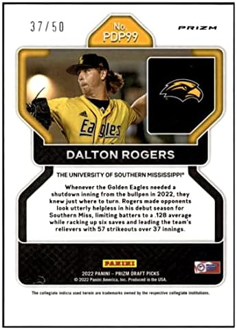 Dalton Rogers RC 2022 Panini Prizm Traft Picks /50 Neon Orange 99 Rookie NM+ -MT+ MLB Baseball