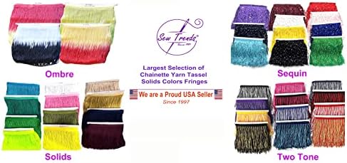 מגמות תפור 2 מטר של 7 ombre tiedye שרשרת צבעונית שרשרת שוליים חוט טונאלי ציצית שוליים אור ורוד ורוד כהה