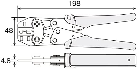 כלי לחיצה של Hozan P-736, צבת לחיצה, קומפקטית אך יכולה להיות מוחזקת עם אחיזה קלה, גודל CE1/2/5