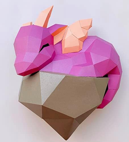 מלאכת נייר דרקון של Acerevolution, ערכת דרקון אוריגמי תלת מימדי, תבניות נייר DIY, עיצוב קיר אוריגמי של