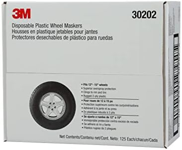 3M מסכות גלגל פלסטיק חד פעמי, 30202, 12 אינץ ' - 15 אינץ', 125 לקופסה, קופסה אחת למקרה