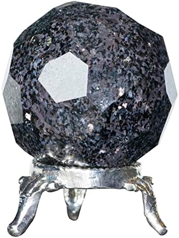 Zaicus 50 mM אינדיגו Gabbro Diamond Cut Ball Ball עם מעמד - ריפוי כדור קריסטל אבני חן וכדורי