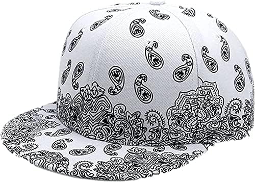 כובע הדפס בנדנה כובע בנדנות לנשים גברים פרחי קשיו שיא שיא שיא כובע בייסבול שטוח שוליים כובע היפ הופ