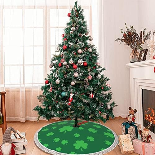רקע יום פטריק של יום פטריק הדפסת נצנצים חצאית עץ חג המולד עם ציצית 48 מעבה חג המולד עץ עץ חצאיות