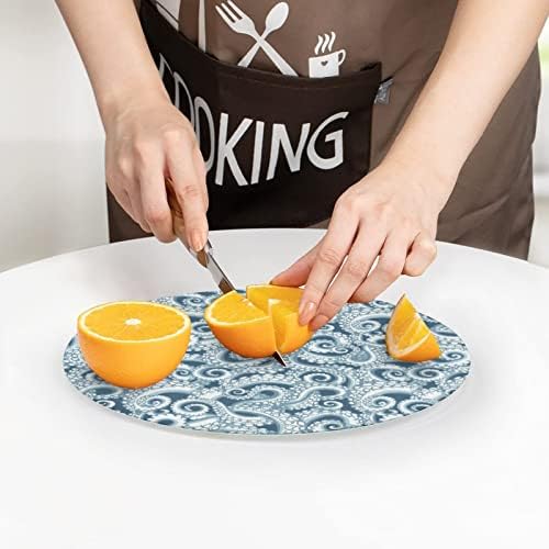 תמנון דפוס מודפס עגול חיתוך לוח זכוכית חיתוך בלוקים מחצלות מזון מגש לבית מטבח קישוט