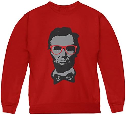 תהילה ישנה אברהם לינקולן משקפי חנון היפסטר סווטשירט נוער