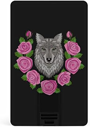 כרטיס אשראי Wolf Roses כרטיס אשראי USB כונני פלאש בהתאמה אישית למקל מפתח מתנות תאגידיות ומתנות לקידום מכירות 32