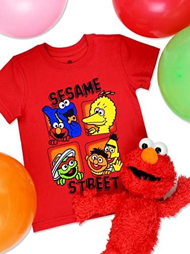 חולצת טריקו של שרוול קצר של רחוב סומסום לתינוקות ופעוט-כחול או אדום