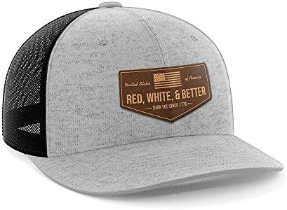 אדום, לבן וטוב מכם כובע טלאי עור
