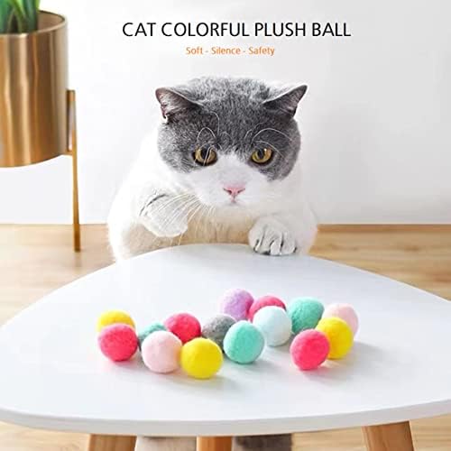 ג'וזף ג'ונאס פרימיום חתול כדורי צעצוע - כדורי פום פום בגודל 1.6 אינץ