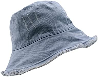 כובע דלי דלי ג'ינס של אממסי כובע דייג קצה לנשים לנשים קיץ קיץ ז'אן דייג כובע חוף חוף כובעי שמש