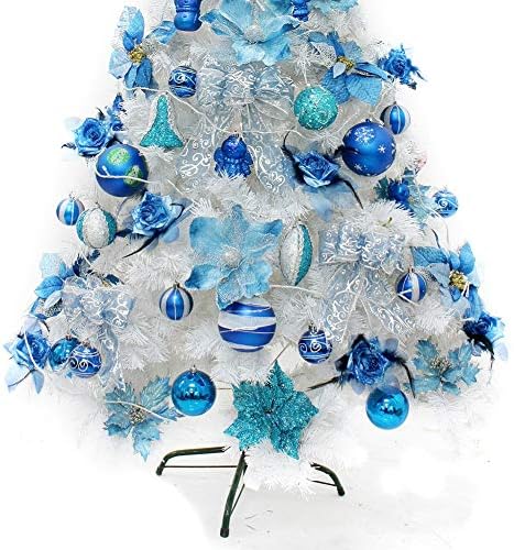 עץ חג המולד מעוצב מראש של דולפליי, עם קישוטי נורות LED & מתכת עץ מתכת ידידותית לסביבה עץ חג המולד פרימיום