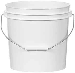אטרט 1 גלון דלי לבן ומכסה - עמיד 90 מיליל כל המטרה דלי - ציון מזון - BPA פלסטיק חינם