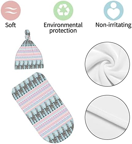 תיק חוט של יילוד עם אלפקות כפות מערך מסודר בהודו רגשות חביבים תינוק מקבלת שמיכה גלישת גלישת משתלת SleepSack