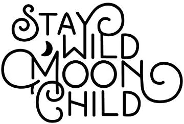 מדבקות אמנות קיר ויניל - הישאר ילד ירח פראי - 15 x 23 - טרנדי כיף מודרני ודירת חדר שינה חינמי