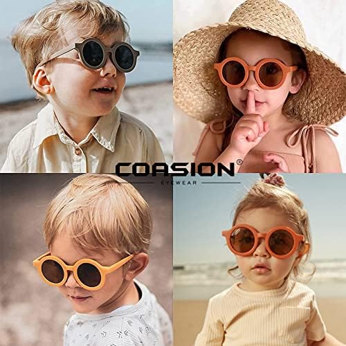 חמוד עגול ילדים משקפי שמש הגנה גמיש גומי משקפיים גוונים לפעוטות בנות בני גיל 2-10