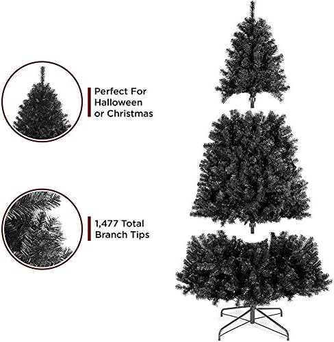 TOPYL 6.8ft עץ חג המולד מלאכותי יצירתי עץ אורן אורן עם מתכת מתקפלת עמדת מושלם לקישוט חג מקורה וחיצוני,