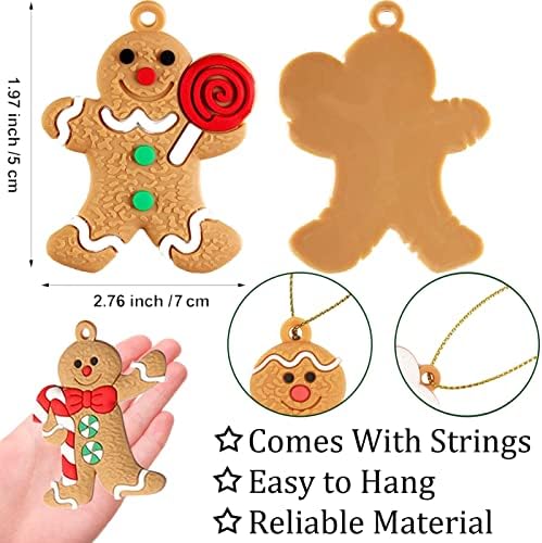 12 יחידות קישוטי עוגיות עץ חג המולד איש עץ חג המולד קישוטי עוגיות ג'ינג'ר פלסטיק לקישוטים לתליית