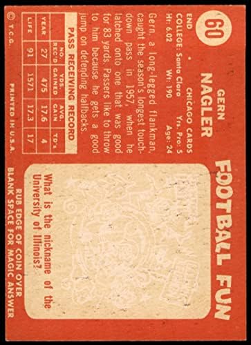 1958 Topps 60 גרן נגלר שיקגו קרדינלס- FB Ex Cardinals-FB סנטה קלרה
