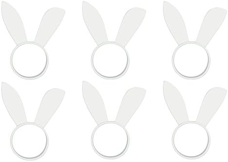 סט טבעת מפיות חידוש ייחודי של DII, אוזני ארנב פסחא, 6 חלקים