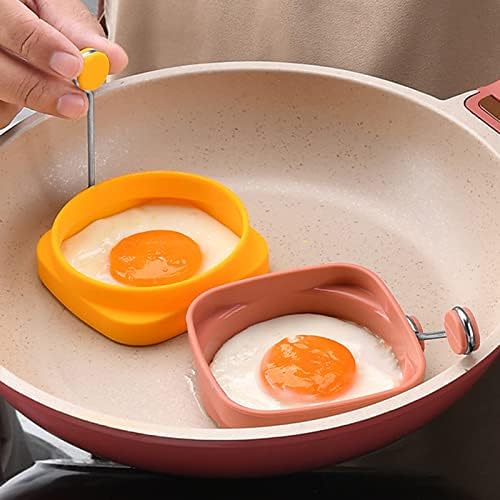 ביצת טבעת, עגול ארוחת בוקר ביתי עובש כלי בישול שאינו מקל עגול מעצב עובש לביצים טיגון / חביתה צהוב