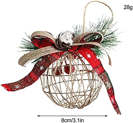 מתנות דקורטיביות מעודנות לחג המולד, קישוטי כדור חג המולד של 2 יח ', ברזל מחושל חלול עץ חג המולד עץ מתכת