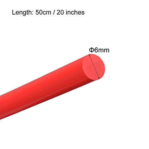 UXCell 3PCS מוט פלסטיק עגול 1/4 אינץ 'דיא אורך 20 אינץ