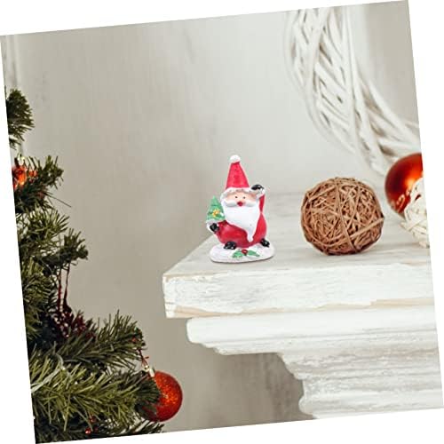 צעצועים סנטה קלאוס קישוט סנטה שלג גלובוס שרף מלאכה וינטג 'תפאורה ביתית 4 יחידות שלג גלובוס צלמיות שרף פסלוני חג