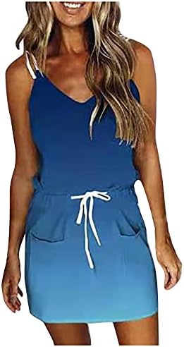 שמלת חוף של נשים פרגניות, אופנה לנשים רטרו הדפסת שרוול קצר כיס שמלה מזדמנת