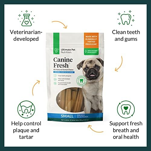 אולטימטיבי תזונה לחיות מחמד כלב לעיסה שיניים טריים, 30 מקלות